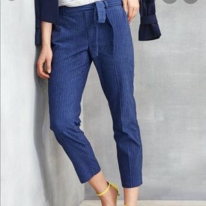 Tie-waist Mid-rise Ankle Pants